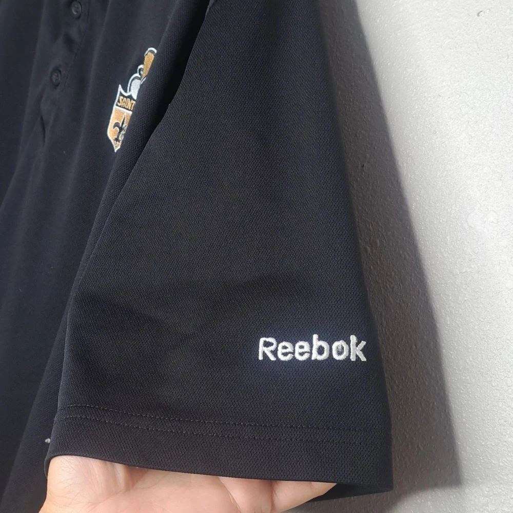 New Orleans Saints Reebok Black Polo Shirt Mens XL NFL - Picture 6 of 13